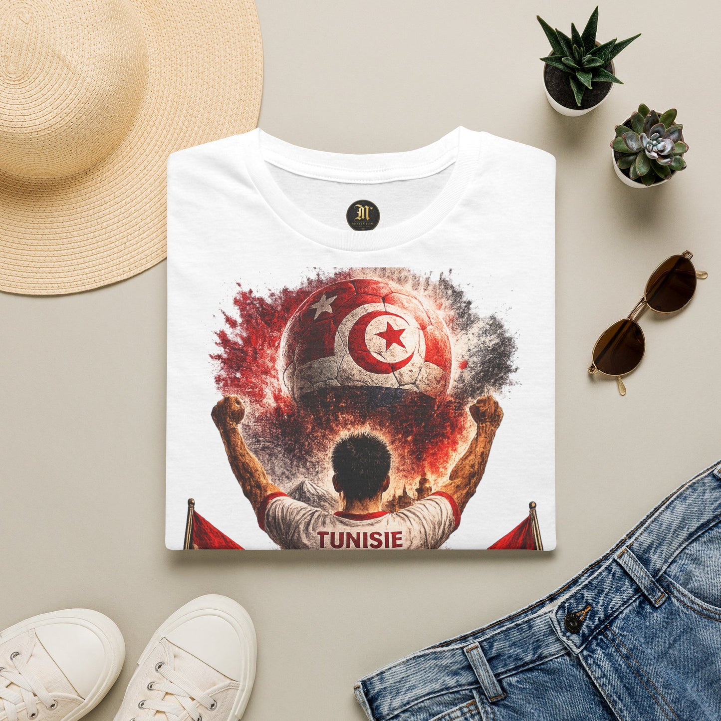 Tunesien Fußball Fan T-Shirt | Tunesien Supporter Shirt | Tunisia Fan Design | Fußball Fanartikel | Geschenk für Tunesien Fans