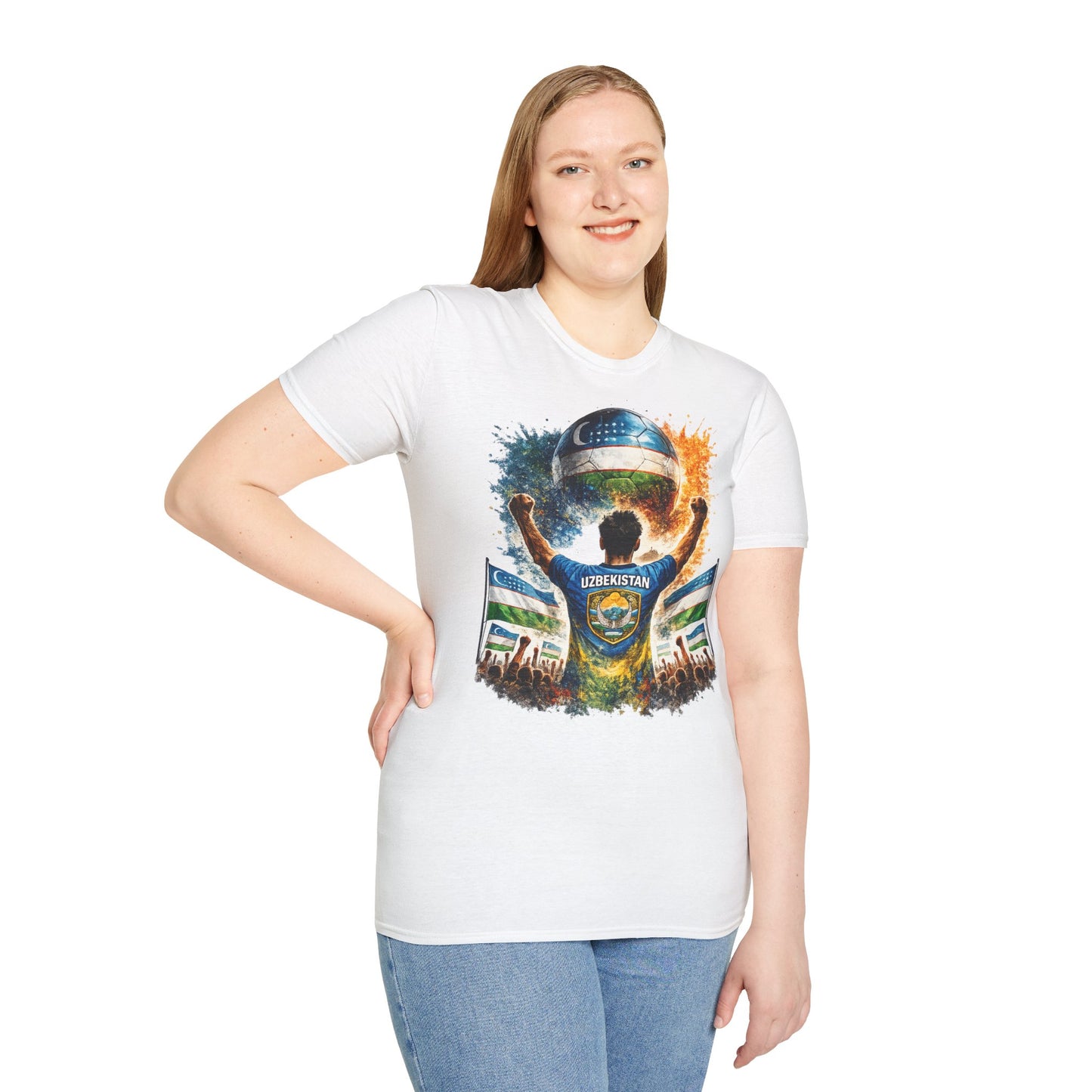 Usbekistan Fußball Fan T-Shirt – Usbekistan Flagge Supporter Design | Fußball Fanartikel | Geschenk für Fußballfans