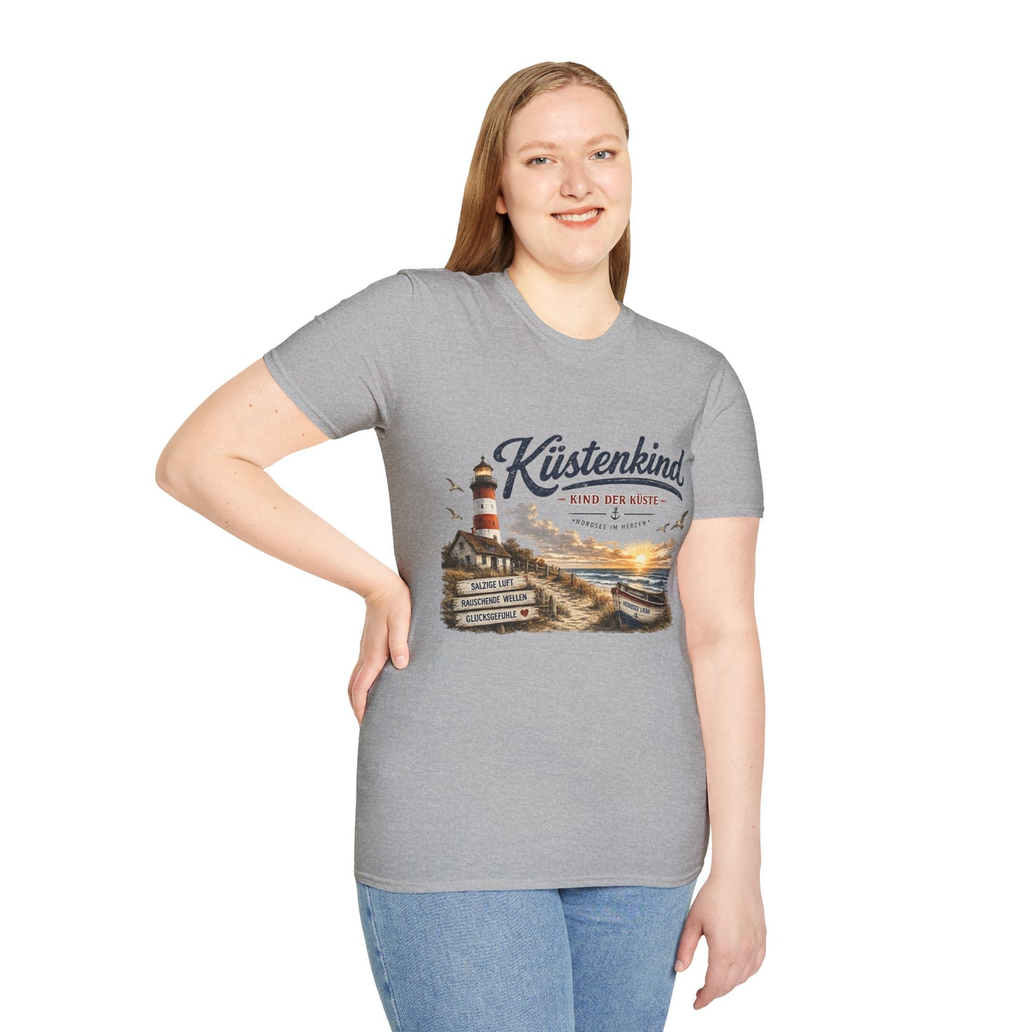 Küstenkind T-Shirt – Kind der Küste | Nordsee im Herzen | Vintage Leuchtturm Strand Design | Maritimes Sommer Shirt