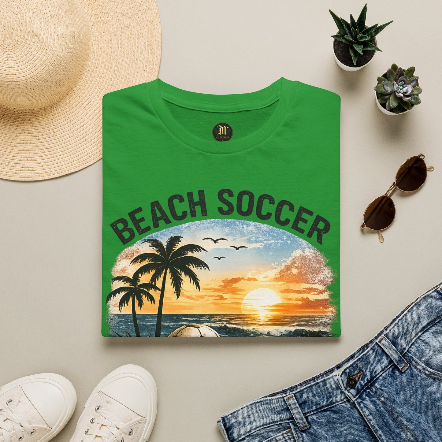 Beach Soccer – Good Vibes T-Shirt | Strandfußball & Sommer Feeling | High Tides & Good Times