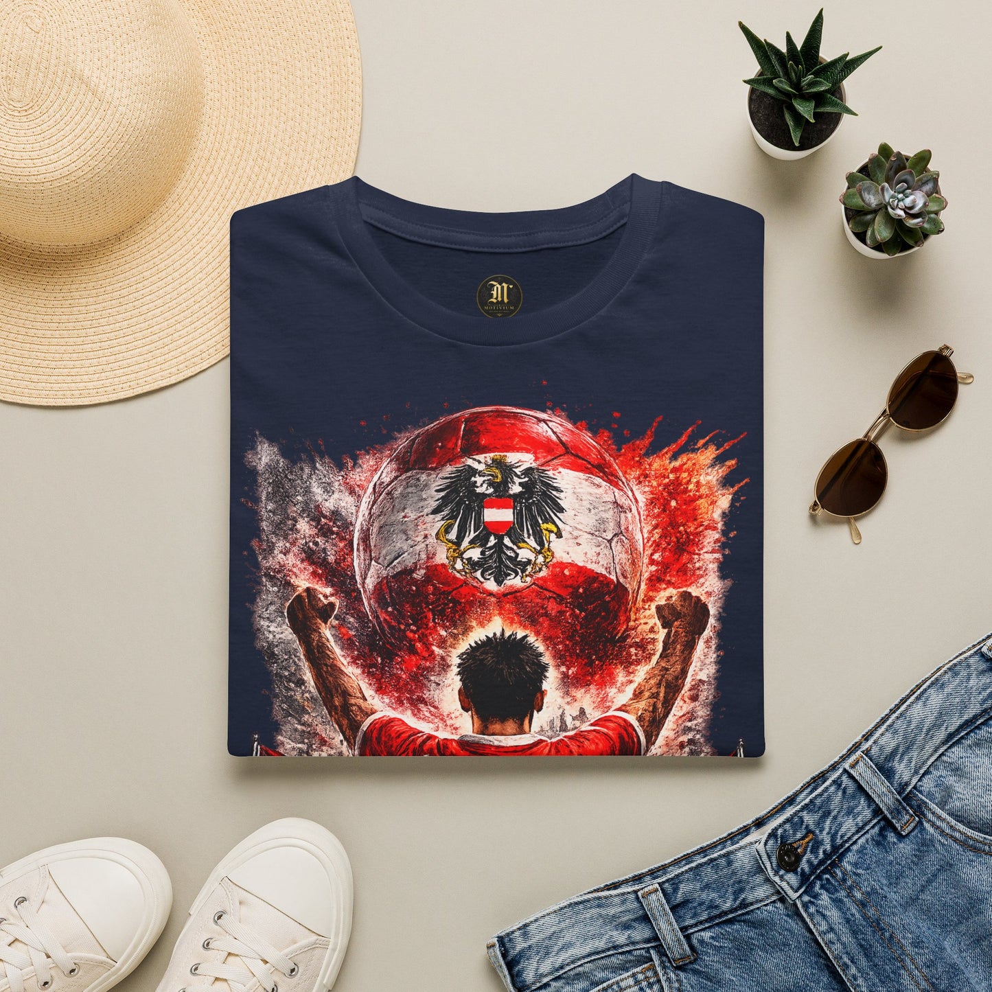 Österreich Fußball Fan T-Shirt – Österreich Flagge Supporter Design | Fußball Fanartikel | Geschenk für Fußballfans