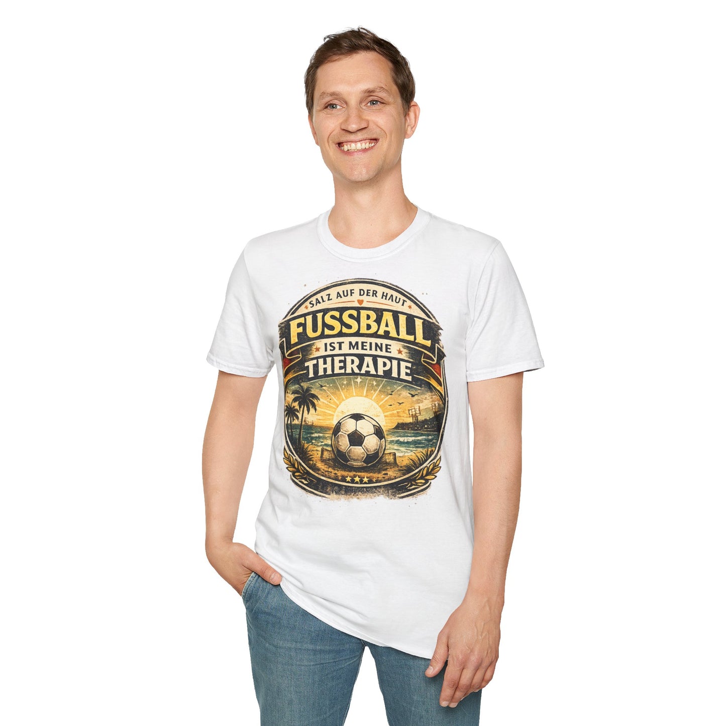 Fußball ist meine Therapie Shirt | Vintage Fußball Sommer Beach Lifestyle T-Shirt