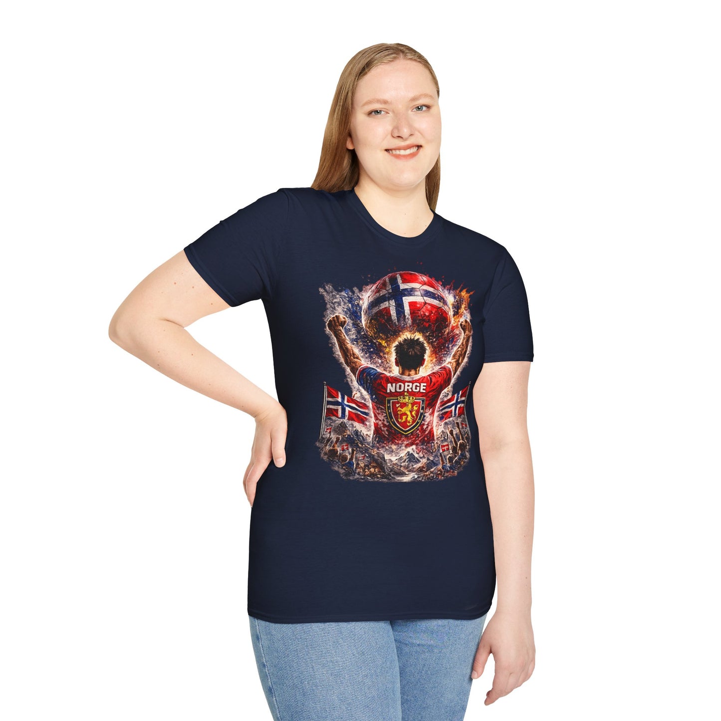 Norwegen Fußball Fan T-Shirt – Norwegen Flagge Supporter Design | Fußball Fanartikel | Geschenk für Fußballfans