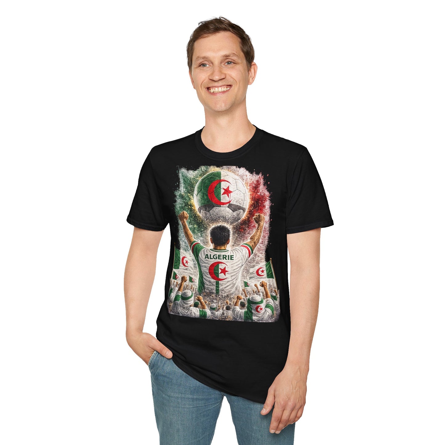 Algerien Fußball Fan T-Shirt | Algerien Supporter Shirt | Algeria Fan Design | Fußball Fanartikel | Geschenk für Algerien Fans