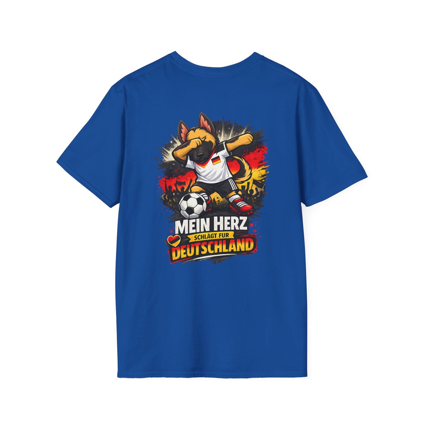 Deutschland Fußball Fan Hund T-Shirt – Front & Back Print Schäferhund Dabbing Fan-Shirt