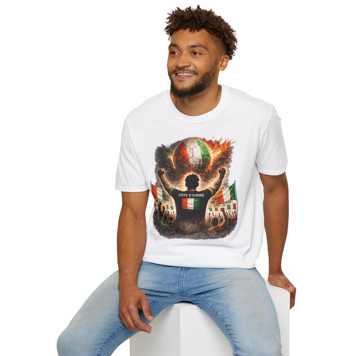 Elfenbeinküste Fußball Fan T-Shirt – Côte d'Ivoire Flagge Supporter Design | Fußball Fanartikel | Geschenk für Fußballfans