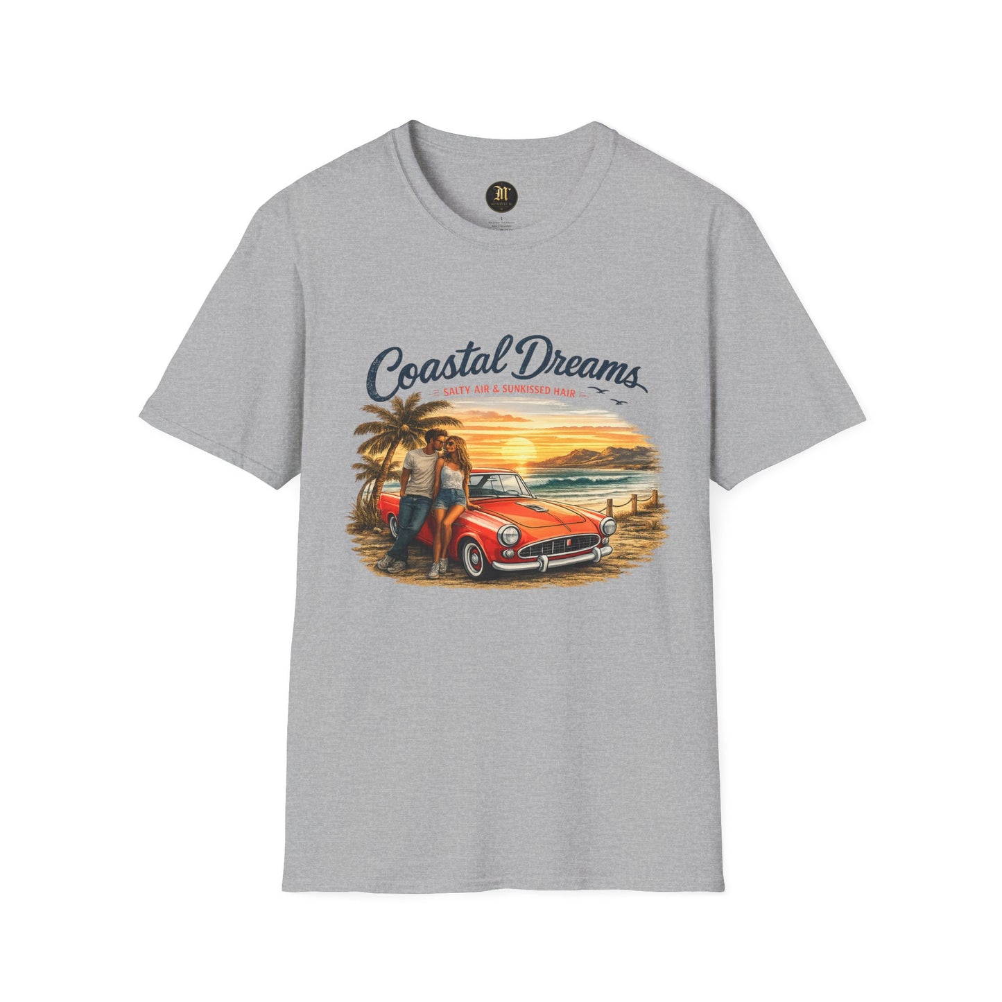 Coastal Dreams T-Shirt – Salty Air & Sunkissed Hair | Vintage Strand Oldtimer Paar Design | Sommer Shirt