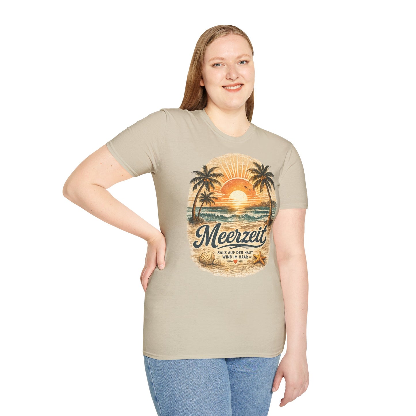 Meerzeit T-Shirt – Salz auf der Haut, Wind im Haar | Vintage Strand Shirt | Sommer Urlaub Meer Geschenk