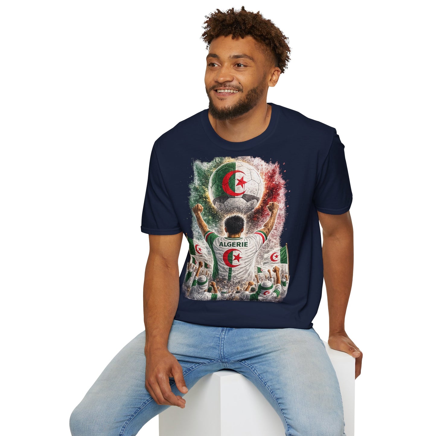 Algerien Fußball Fan T-Shirt | Algerien Supporter Shirt | Algeria Fan Design | Fußball Fanartikel | Geschenk für Algerien Fans