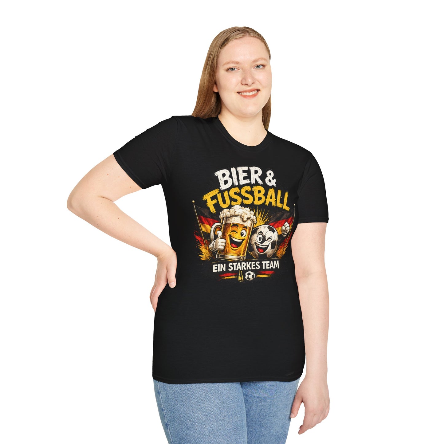 Bier & Fußball – Ein starkes Team | Deutschland Fan T-Shirt | Lustiges Fußball & Bier Design