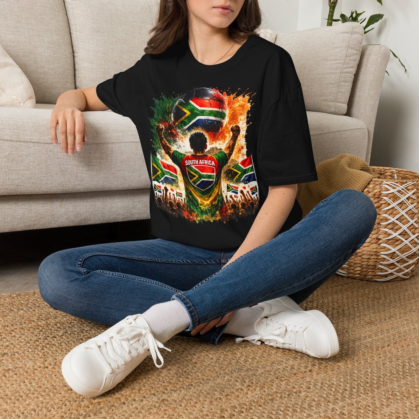 Südafrika Fußball Fan T-Shirt – Südafrika Flagge Supporter Design | Fußball Fanartikel | Geschenk für Fußballfans