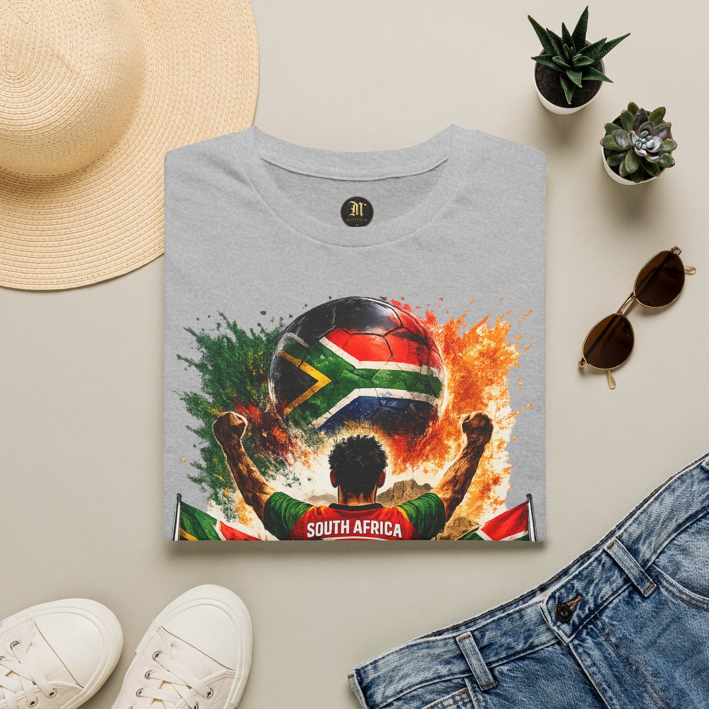 Südafrika Fußball Fan T-Shirt – Südafrika Flagge Supporter Design | Fußball Fanartikel | Geschenk für Fußballfans