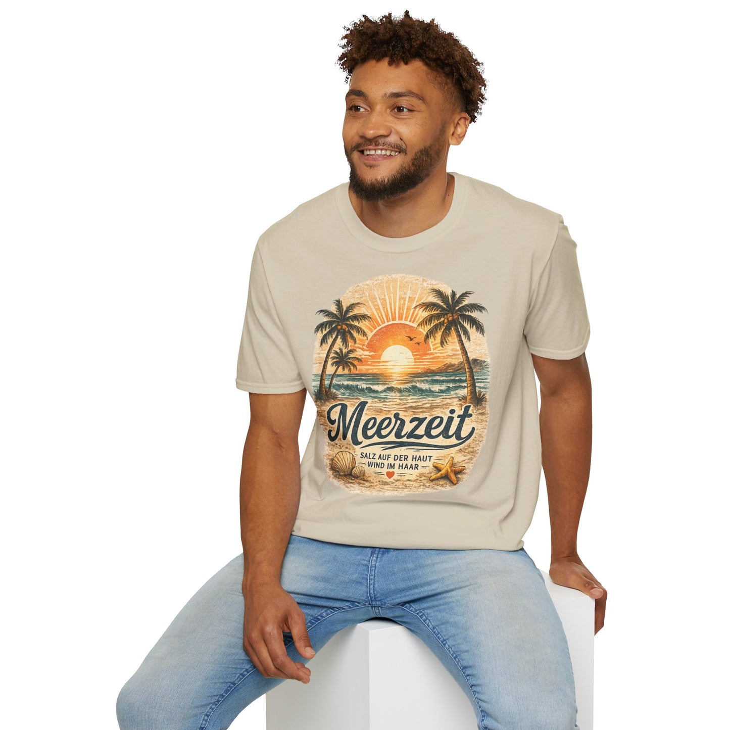 Meerzeit T-Shirt – Salz auf der Haut, Wind im Haar | Vintage Strand Shirt | Sommer Urlaub Meer Geschenk