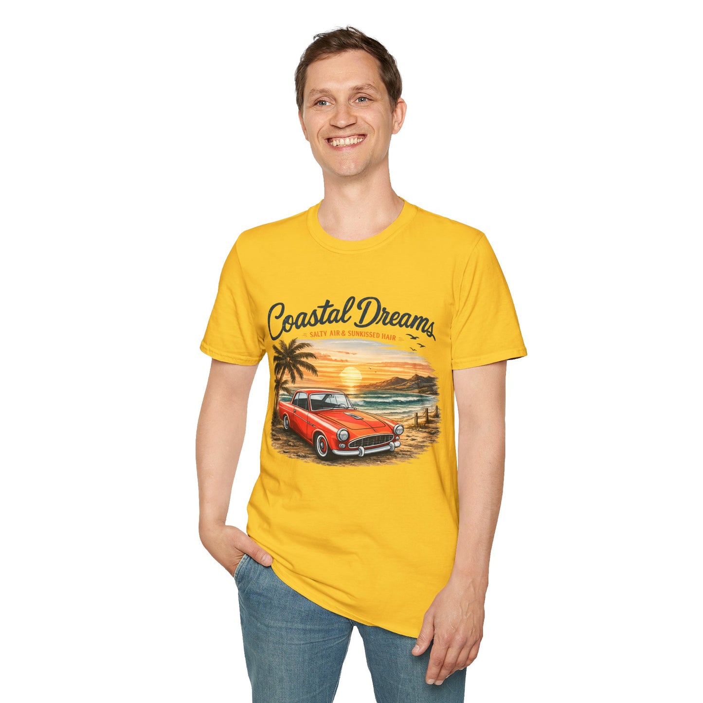Coastal Dreams T-Shirt – Salzige Luft & Sonnengeküsstes Haar | Vintage Oldtimer Strand Motiv