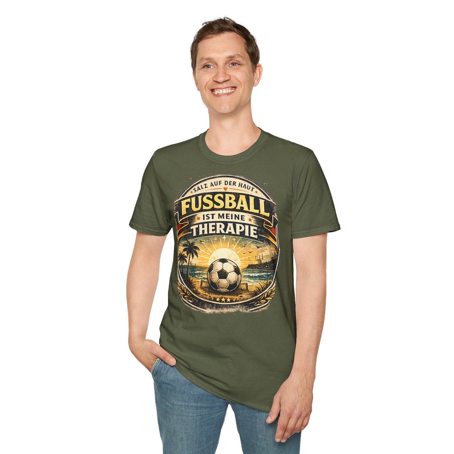 Fußball ist meine Therapie Shirt | Vintage Fußball Sommer Beach Lifestyle T-Shirt