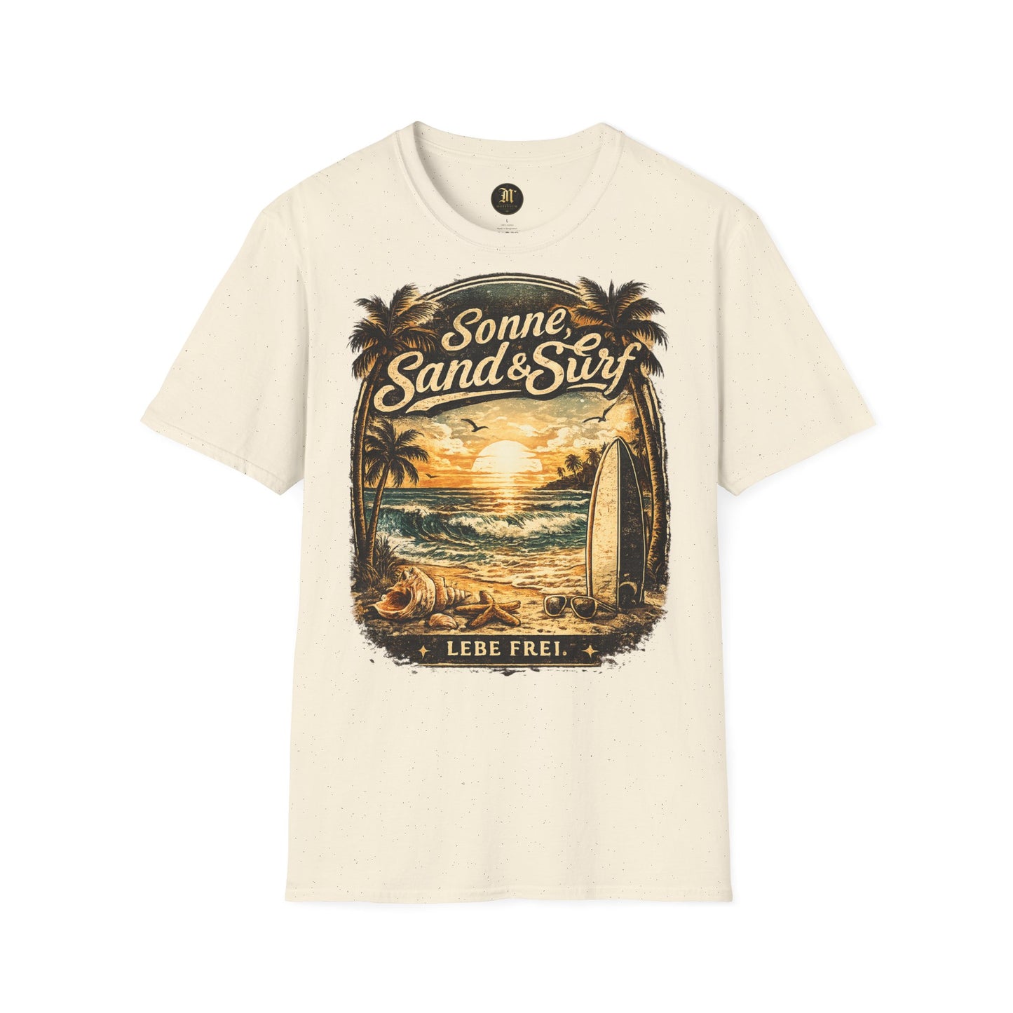 🌴 Sonne, Sand & Surf T-Shirt – Lebe Frei | Vintage Beach Lifestyle Design
