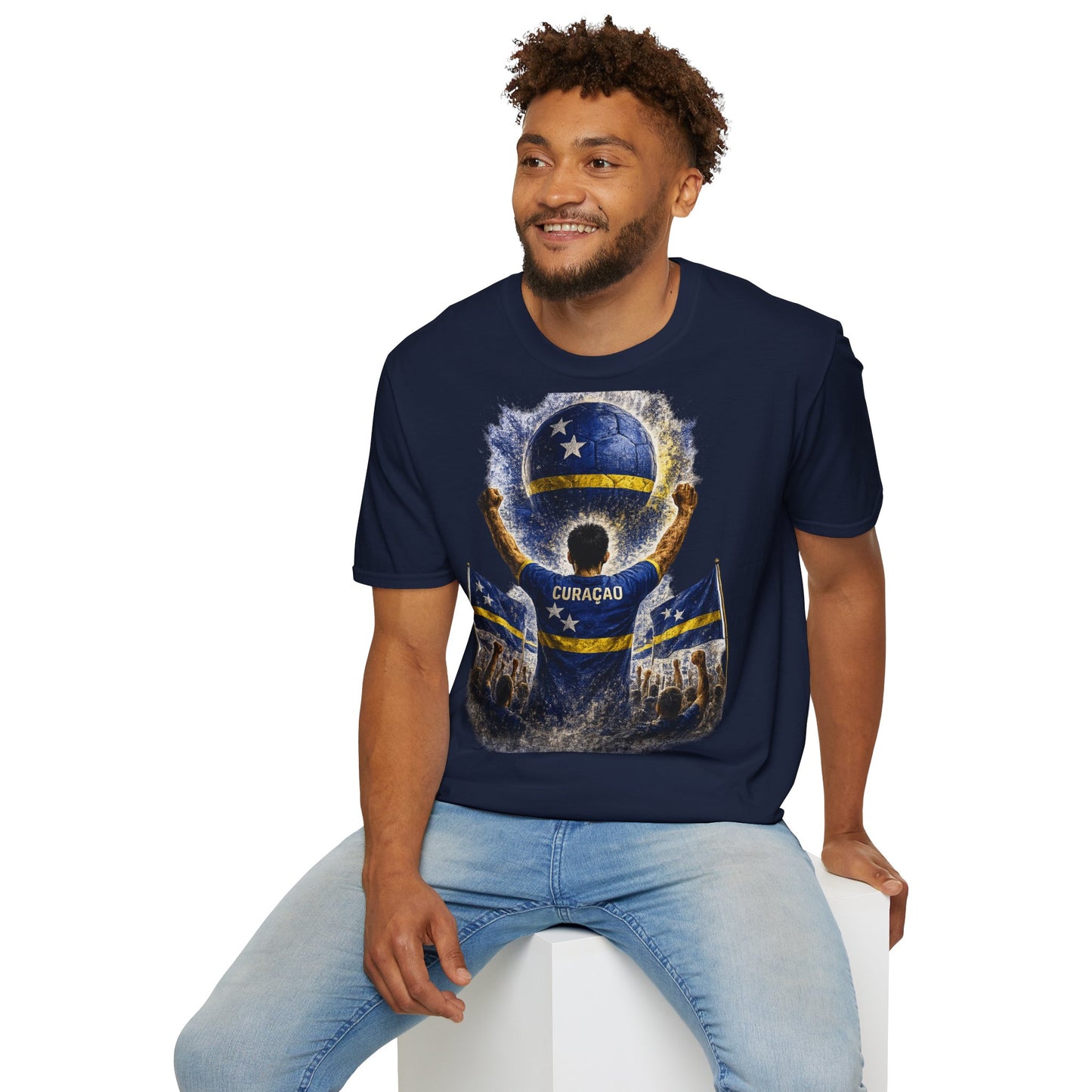 Curaçao Fußball Fan T-Shirt | Curaçao Supporter Shirt | Curacao Fan Design | Fußball Fanartikel | Geschenk für Curaçao Fans