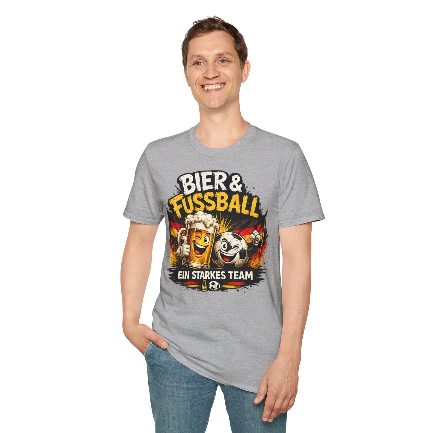 Bier & Fußball – Ein starkes Team | Deutschland Fan T-Shirt | Lustiges Fußball & Bier Design