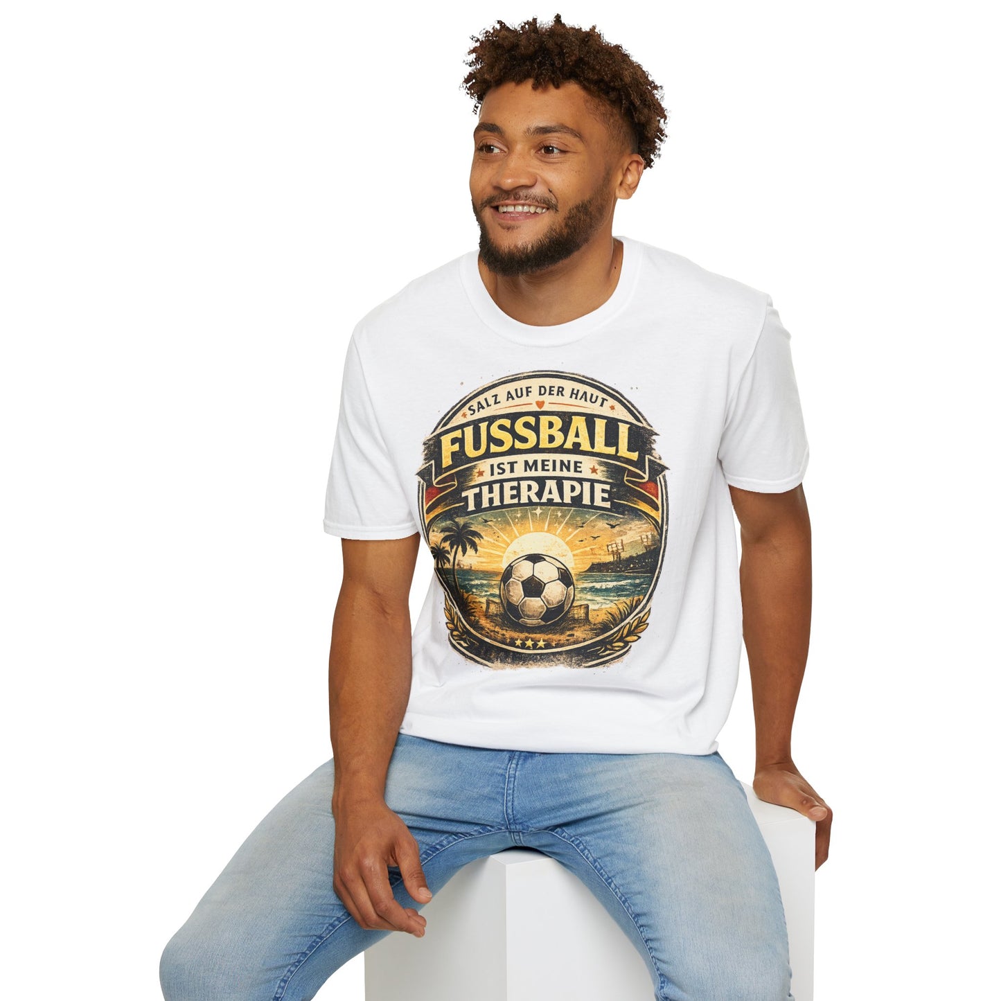 Fußball ist meine Therapie Shirt | Vintage Fußball Sommer Beach Lifestyle T-Shirt