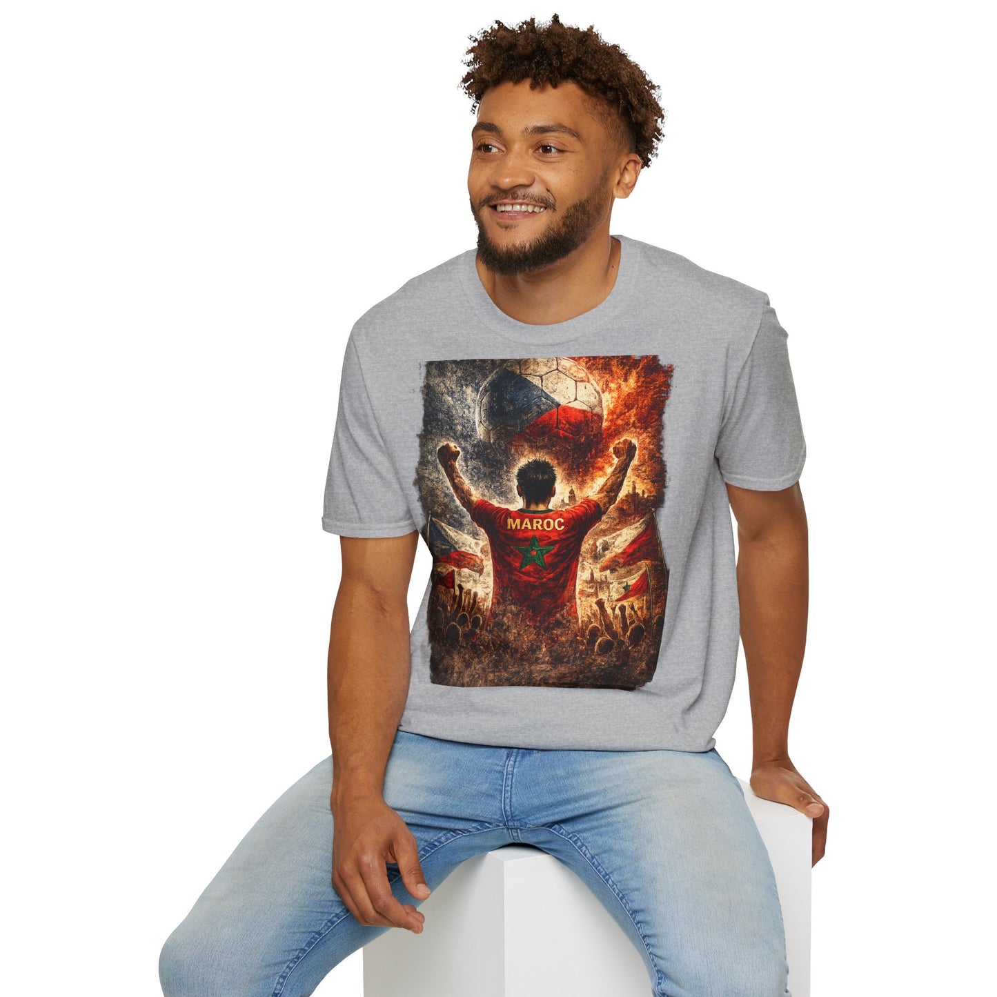 Marokko Fußball Fan T-Shirt | Marokko Supporter Shirt | Morocco Fan Design | Fußball Fanartikel | Geschenk für Marokko Fans