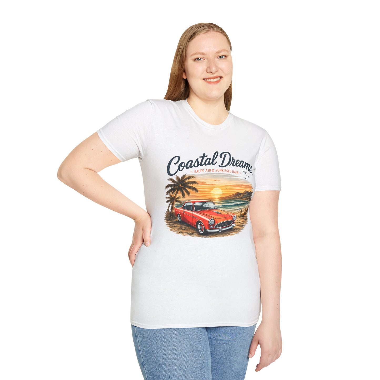 Coastal Dreams T-Shirt – Salzige Luft & Sonnengeküsstes Haar | Vintage Oldtimer Strand Motiv
