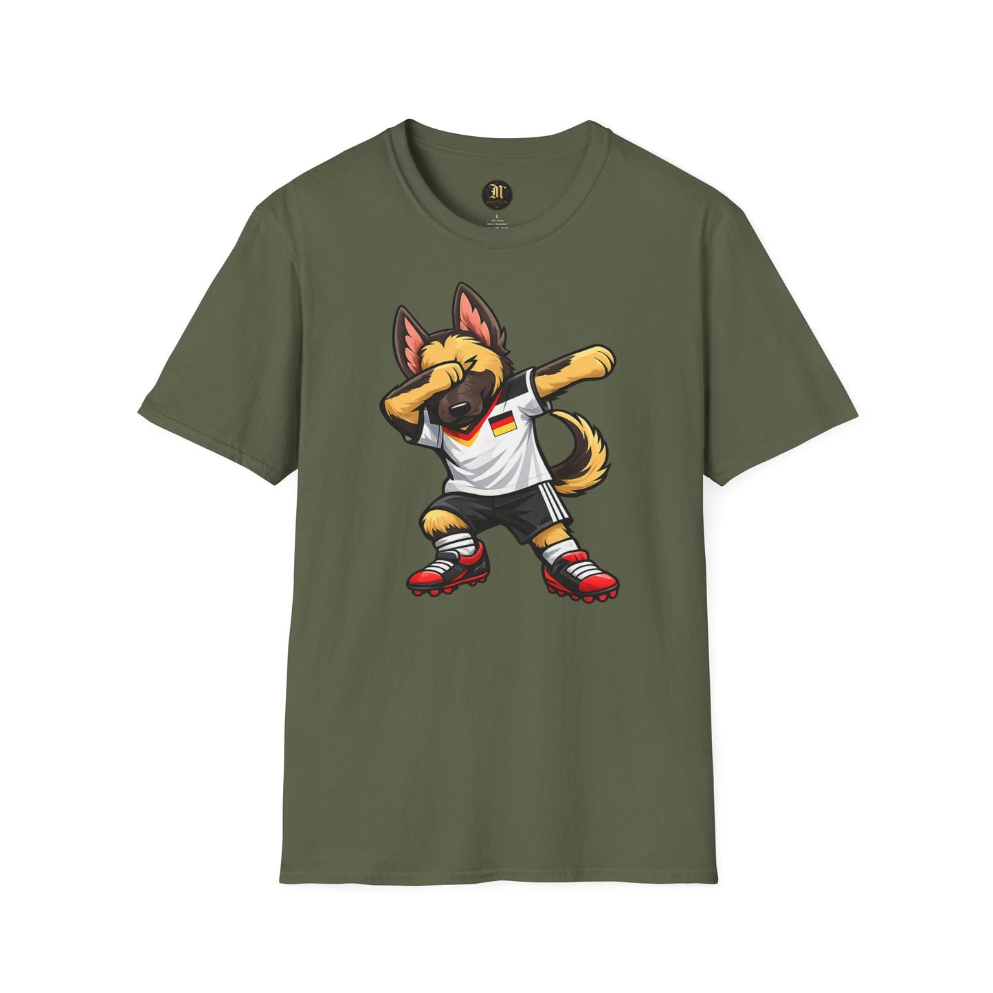 Deutschland Fußball Fan Hund T-Shirt – Dabbing Schäferhund im Deutschland Trikot