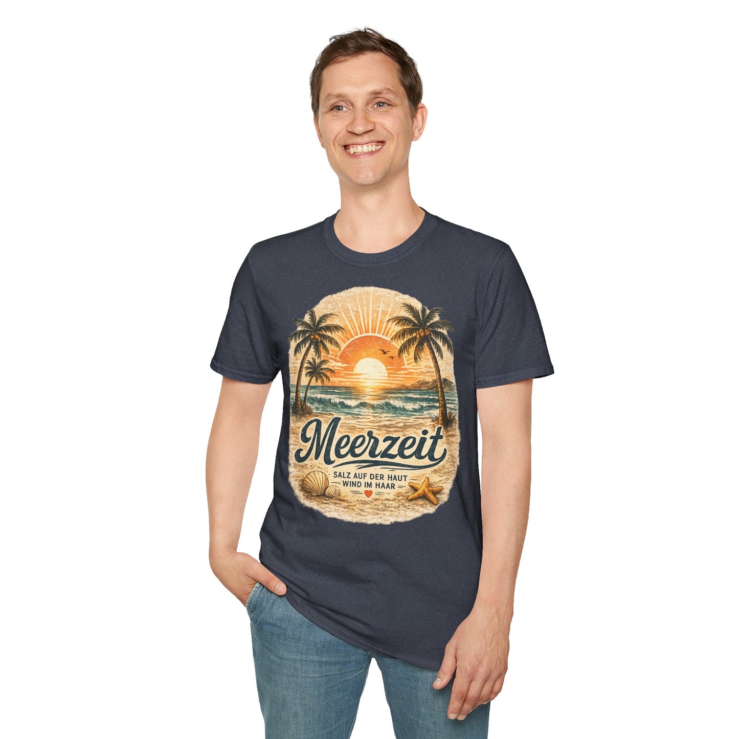 Meerzeit T-Shirt – Salz auf der Haut, Wind im Haar | Vintage Strand Shirt | Sommer Urlaub Meer Geschenk