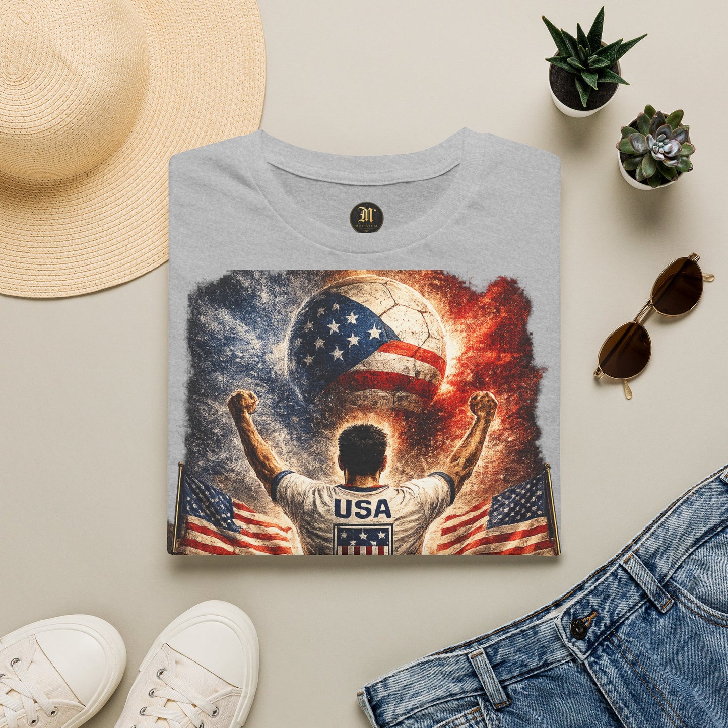 USA Fußball Fan T-Shirt | USA Supporter Shirt | United States Fan Design | Fußball Fanartikel | Geschenk für USA Fans