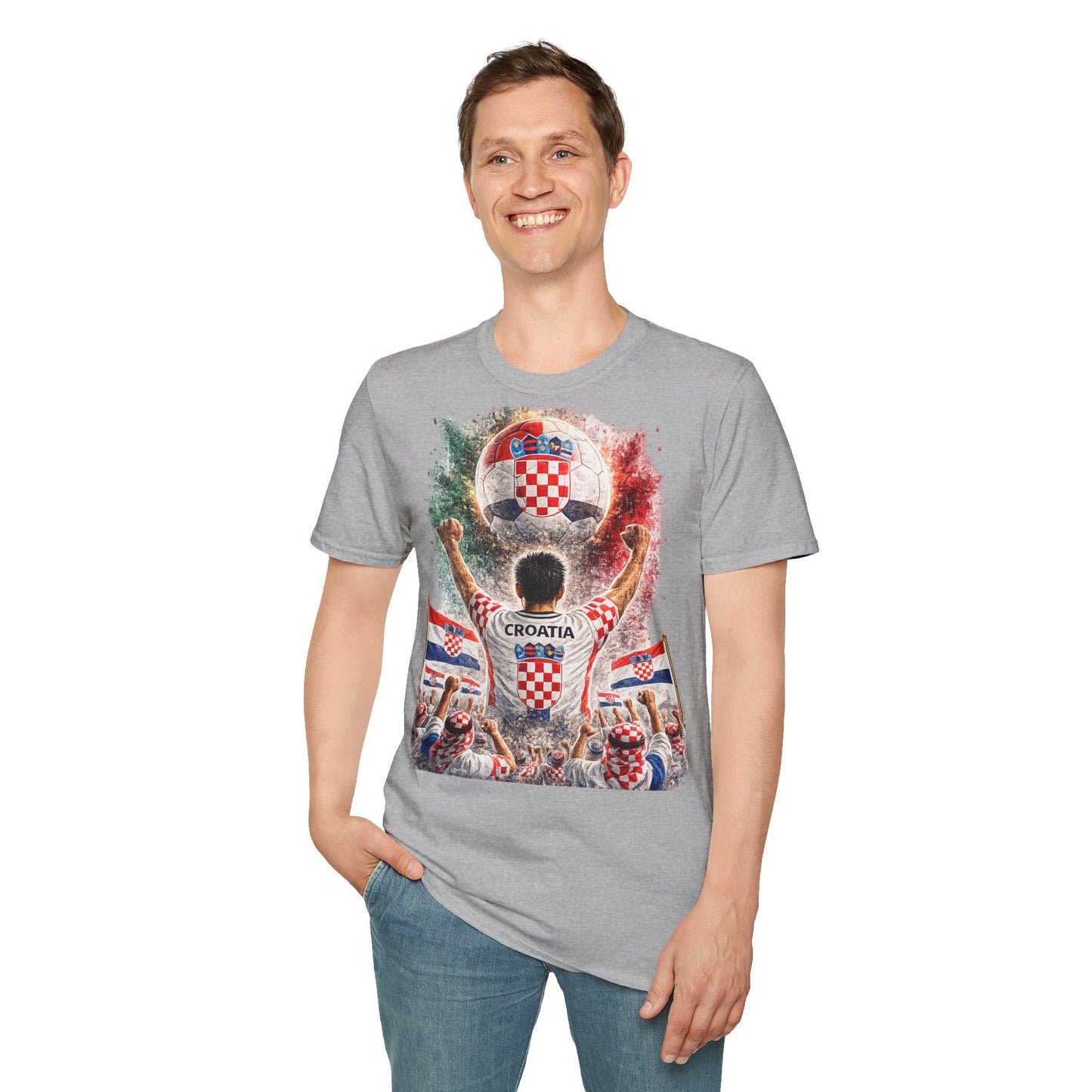 Kroatien Fußball Fan T-Shirt | Kroatien Supporter Shirt | Croatia Fan Design | Fußball Fanartikel | Geschenk für Kroatien Fans