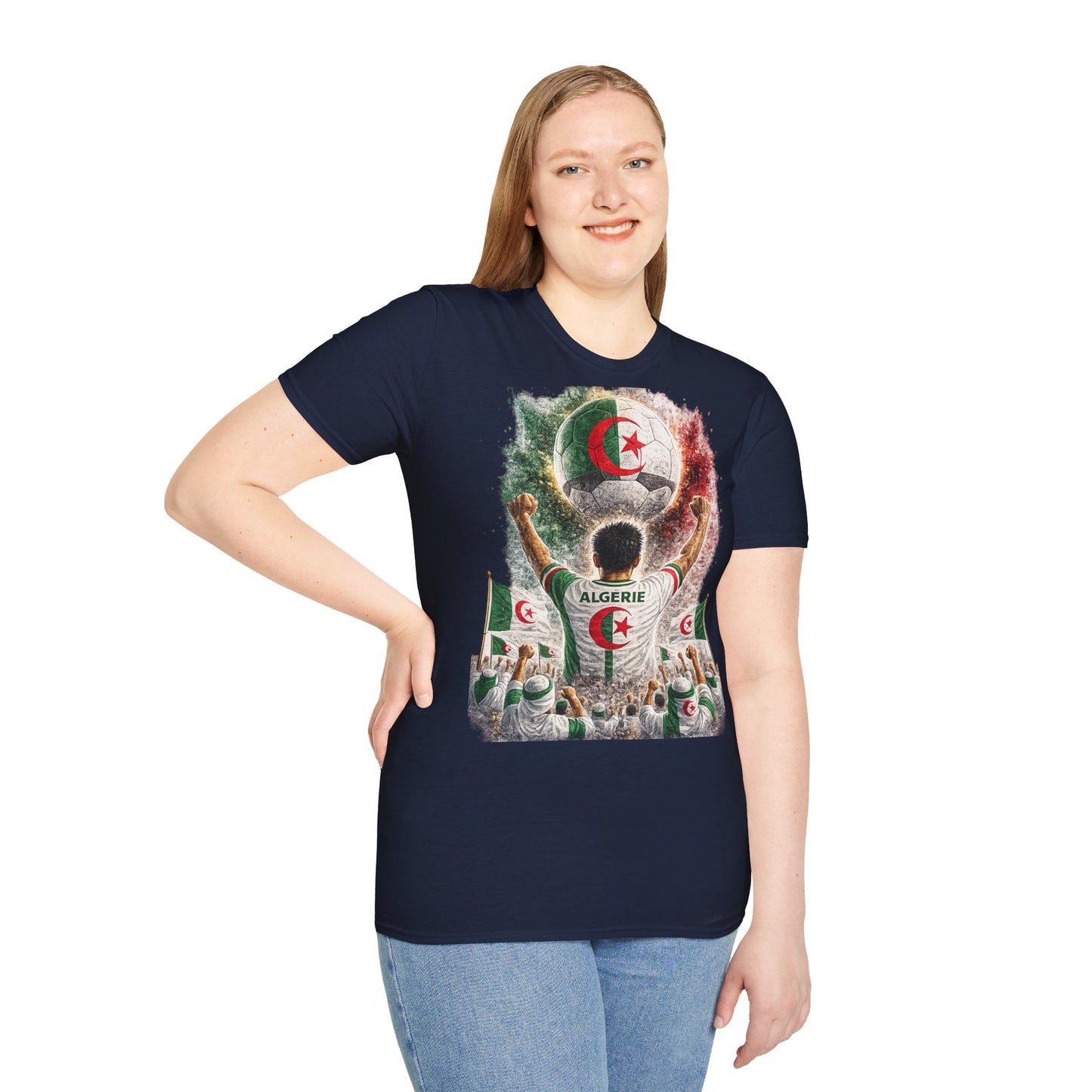 Algerien Fußball Fan T-Shirt | Algerien Supporter Shirt | Algeria Fan Design | Fußball Fanartikel | Geschenk für Algerien Fans