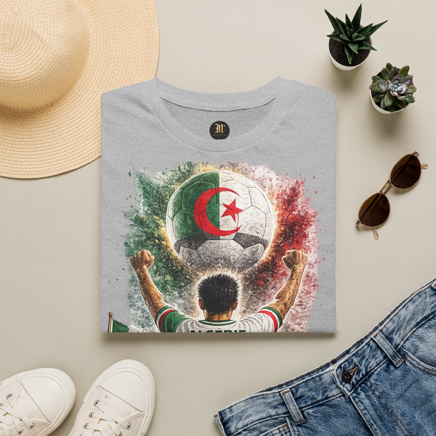 Algerien Fußball Fan T-Shirt | Algerien Supporter Shirt | Algeria Fan Design | Fußball Fanartikel | Geschenk für Algerien Fans