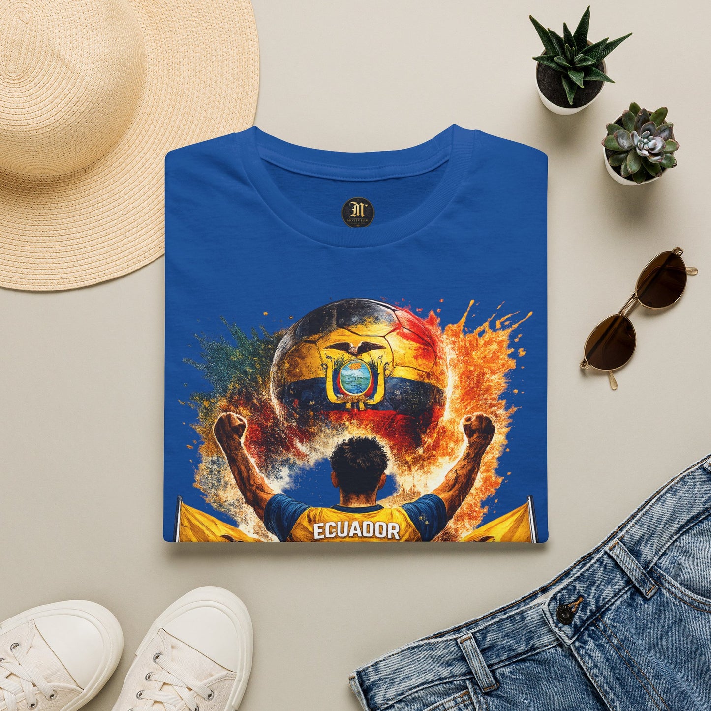Ecuador Fußball Fan T-Shirt – Ecuador Flagge Supporter Design | Fußball Fanartikel | Geschenk für Fußballfans