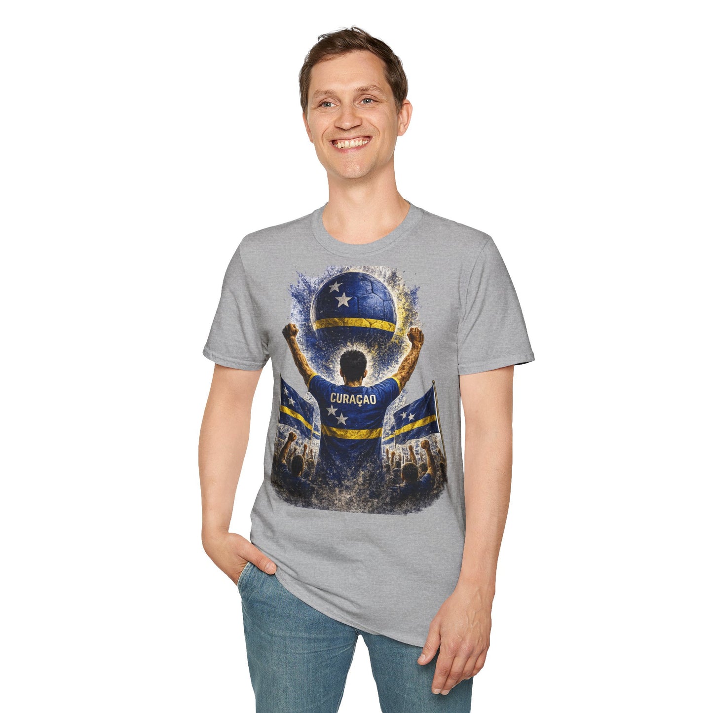Curaçao Fußball Fan T-Shirt | Curaçao Supporter Shirt | Curacao Fan Design | Fußball Fanartikel | Geschenk für Curaçao Fans