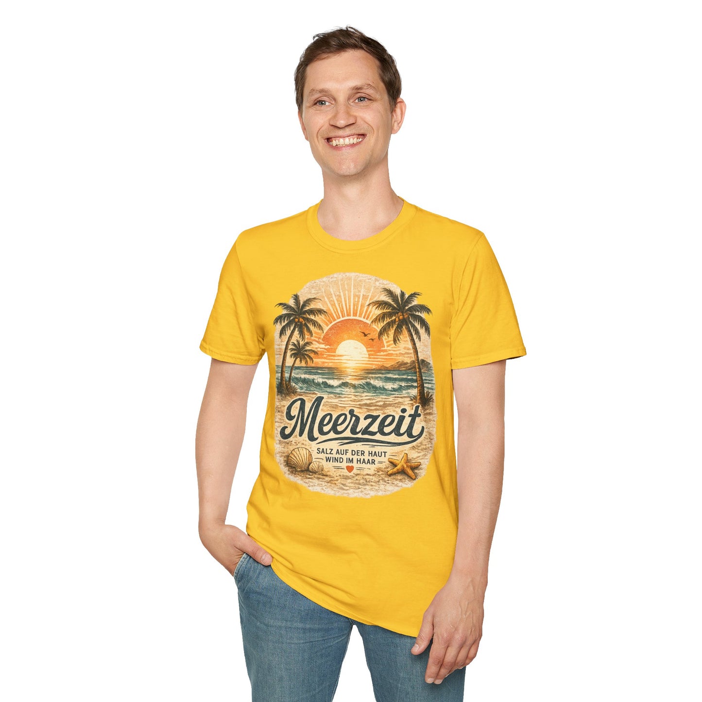 Meerzeit T-Shirt – Salz auf der Haut, Wind im Haar | Vintage Strand Shirt | Sommer Urlaub Meer Geschenk