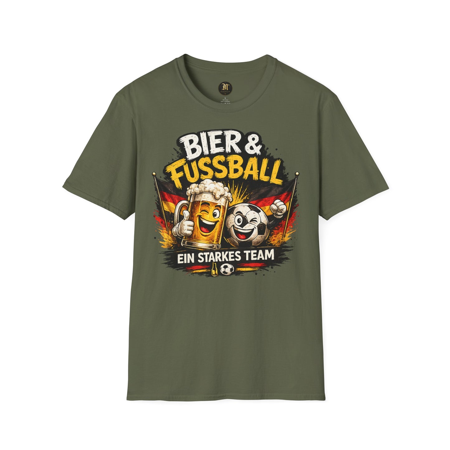 Bier & Fußball – Ein starkes Team | Deutschland Fan T-Shirt | Lustiges Fußball & Bier Design