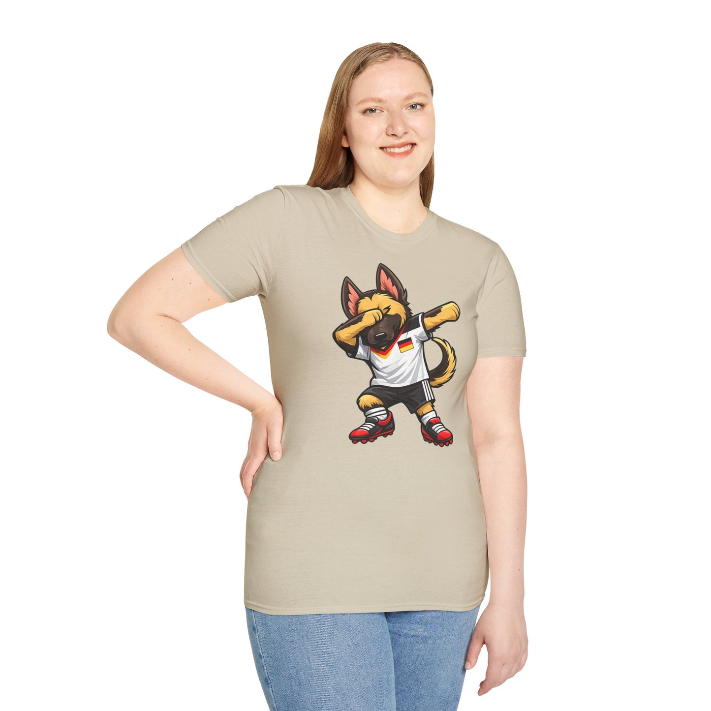 Deutschland Fußball Fan Hund T-Shirt – Dabbing Schäferhund im Deutschland Trikot