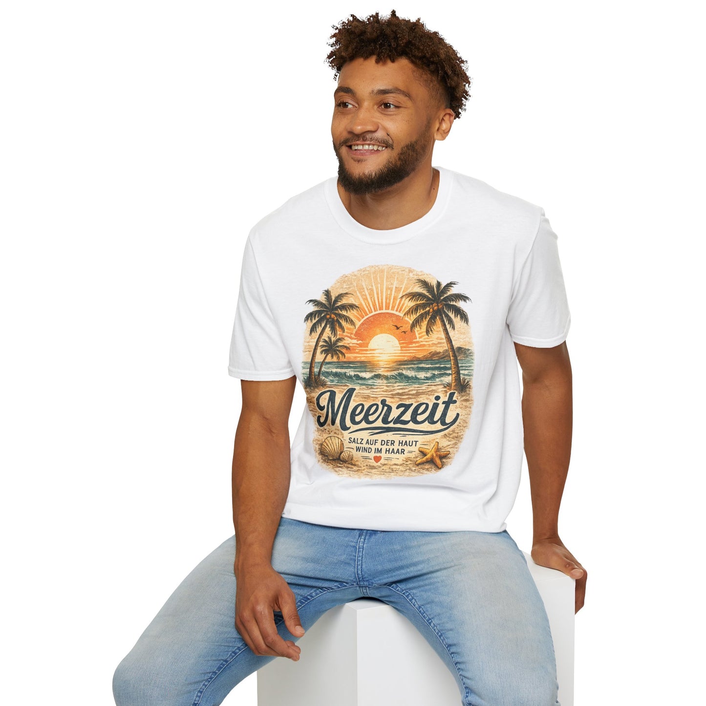 Meerzeit T-Shirt – Salz auf der Haut, Wind im Haar | Vintage Strand Shirt | Sommer Urlaub Meer Geschenk