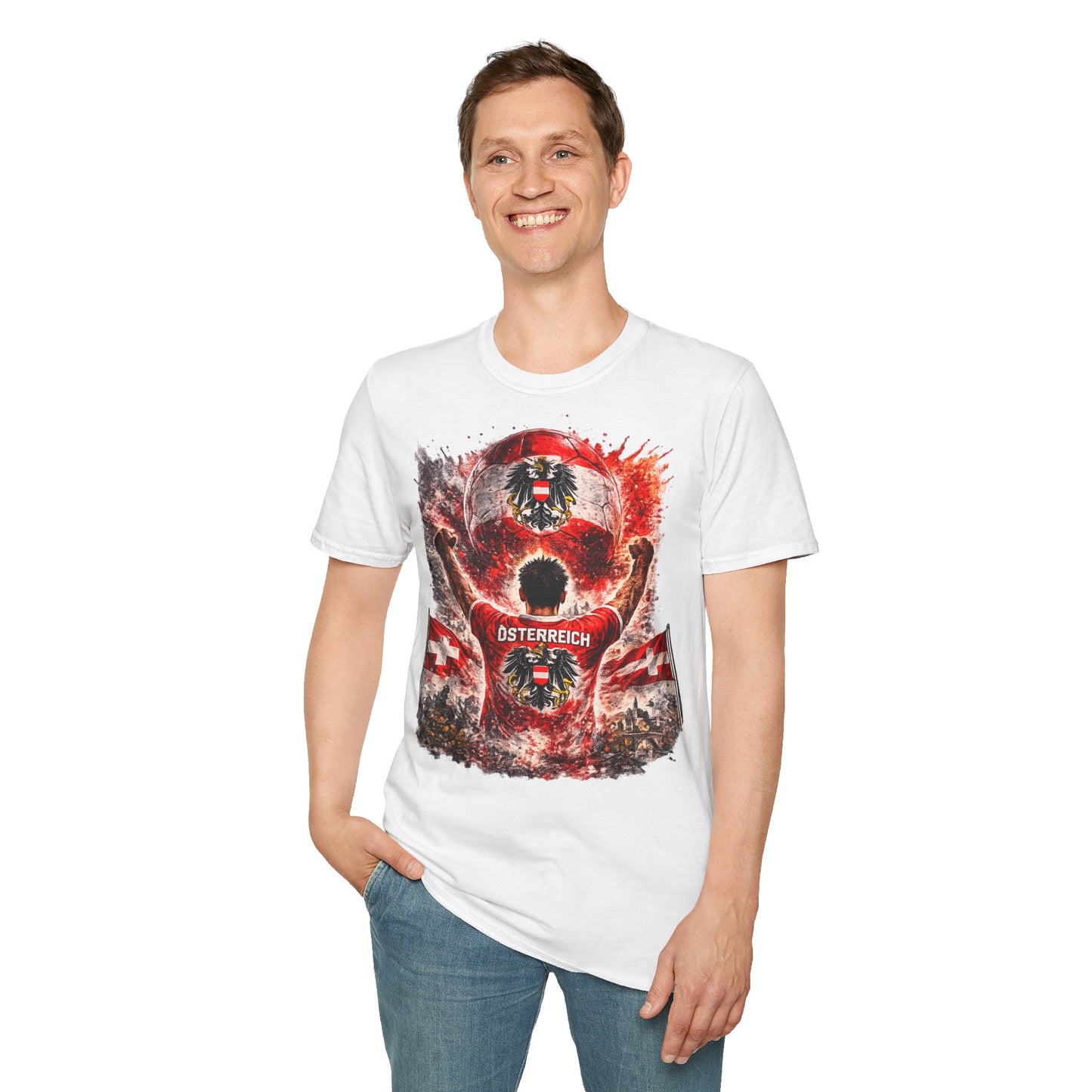 Österreich Fußball Fan T-Shirt – Österreich Flagge Supporter Design | Fußball Fanartikel | Geschenk für Fußballfans