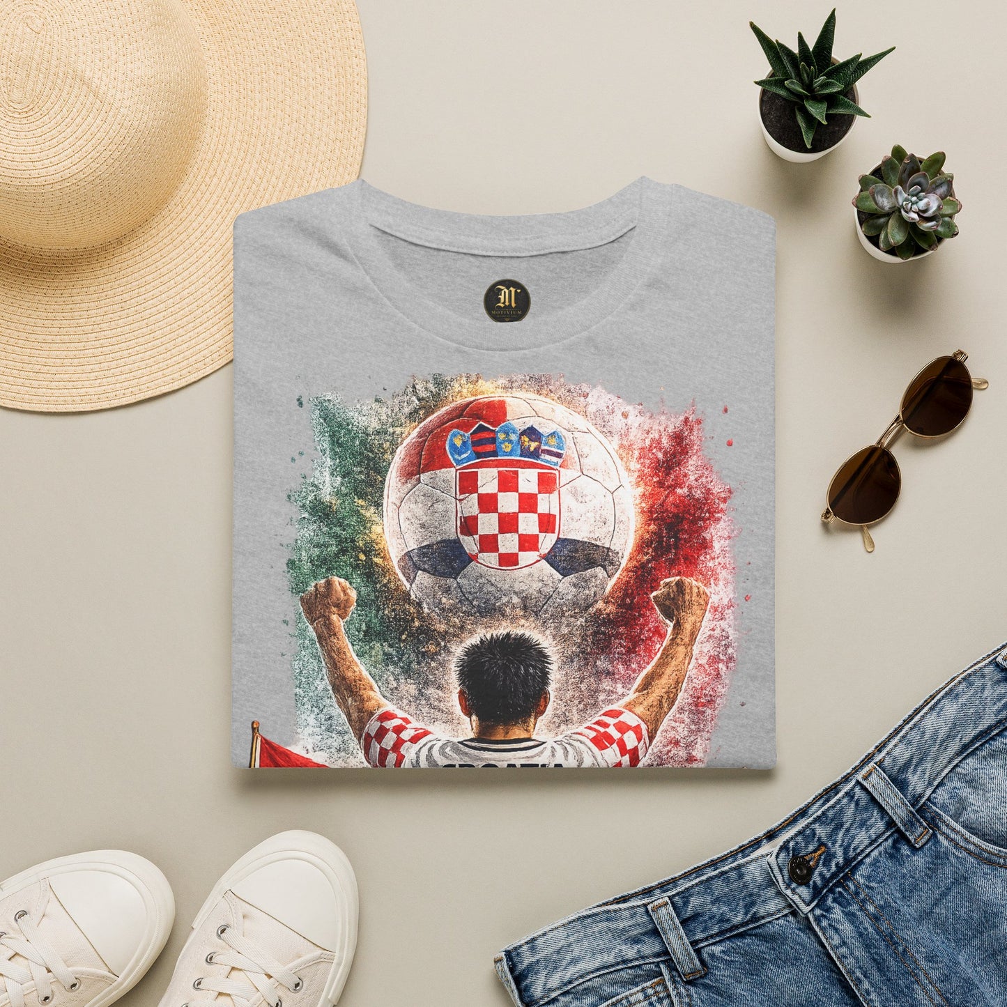 Kroatien Fußball Fan T-Shirt | Kroatien Supporter Shirt | Croatia Fan Design | Fußball Fanartikel | Geschenk für Kroatien Fans