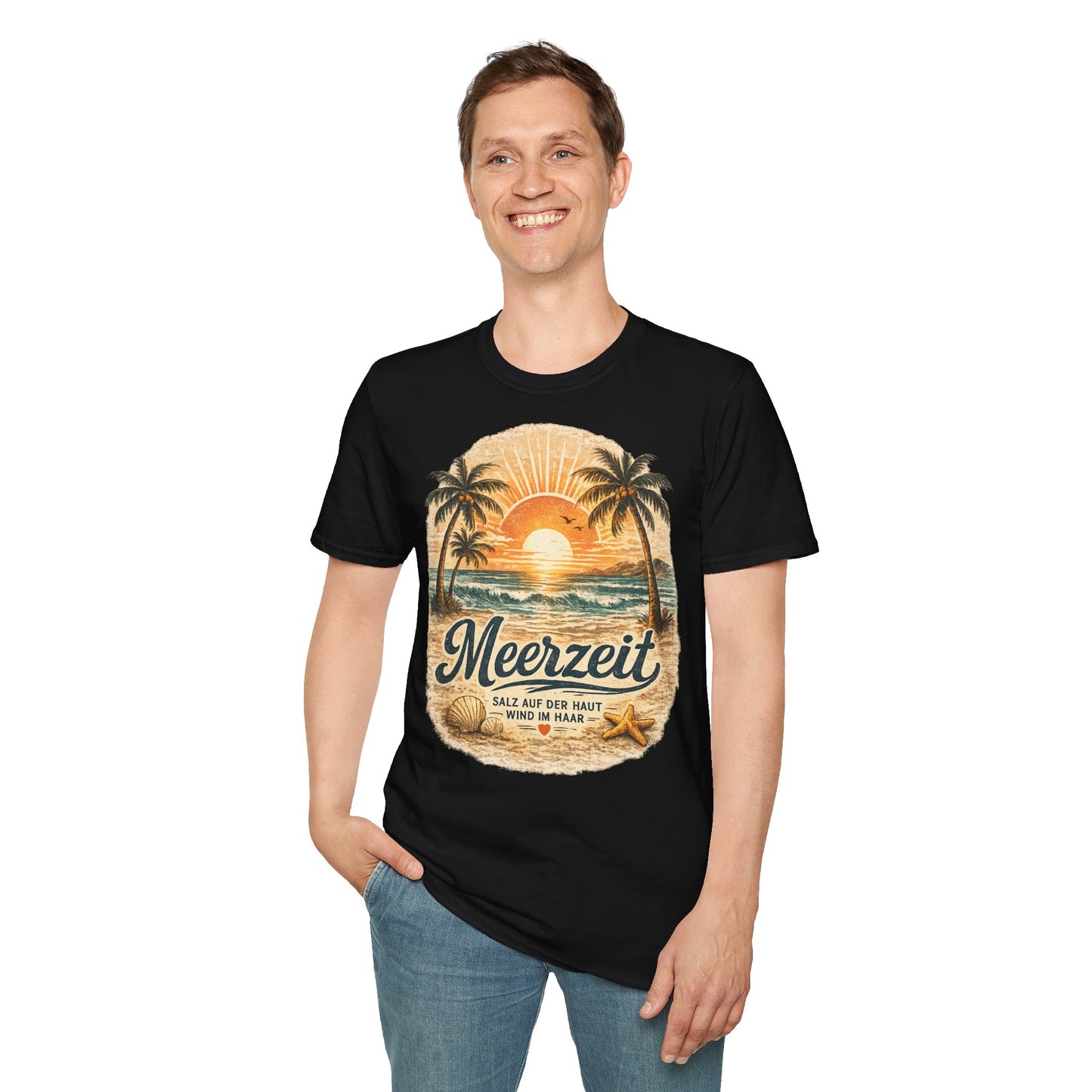 Meerzeit T-Shirt – Salz auf der Haut, Wind im Haar | Vintage Strand Shirt | Sommer Urlaub Meer Geschenk