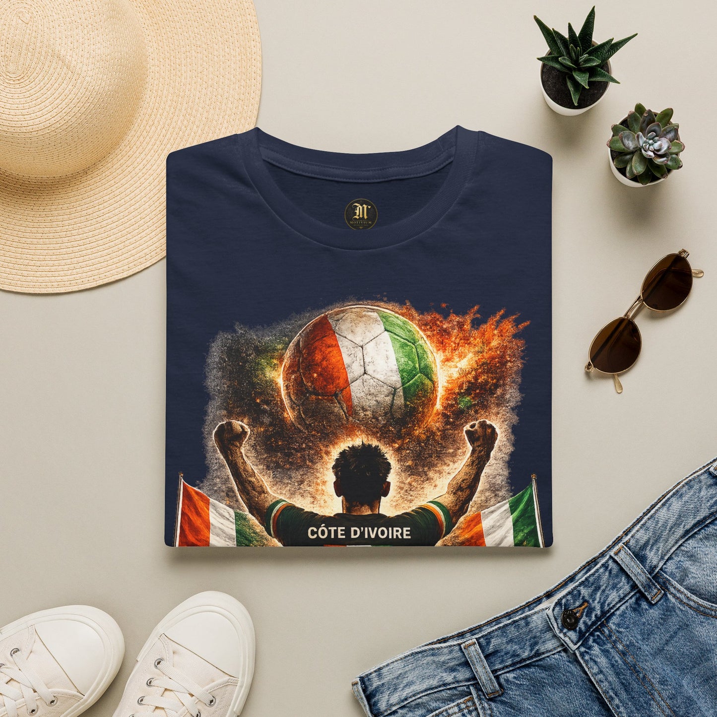 Elfenbeinküste Fußball Fan T-Shirt – Côte d'Ivoire Flagge Supporter Design | Fußball Fanartikel | Geschenk für Fußballfans