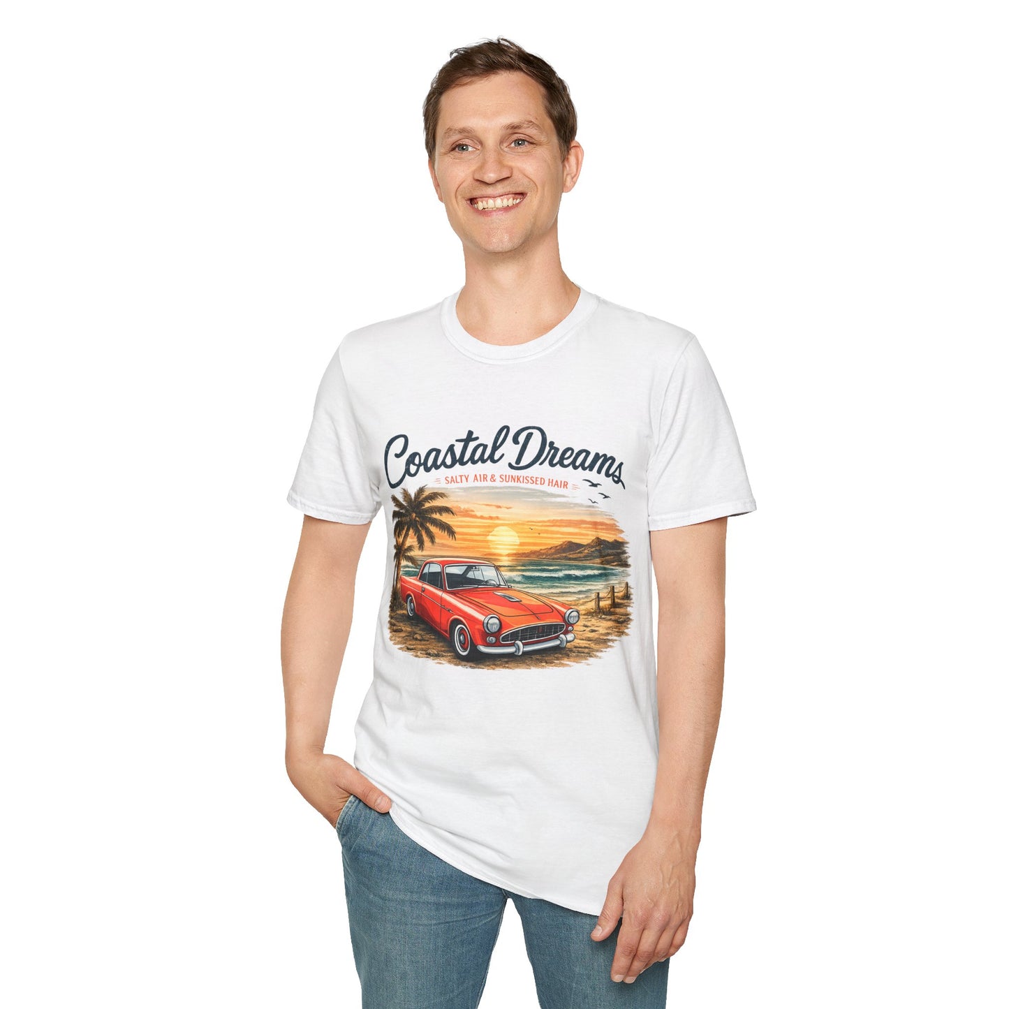 Coastal Dreams T-Shirt – Salzige Luft & Sonnengeküsstes Haar | Vintage Oldtimer Strand Motiv