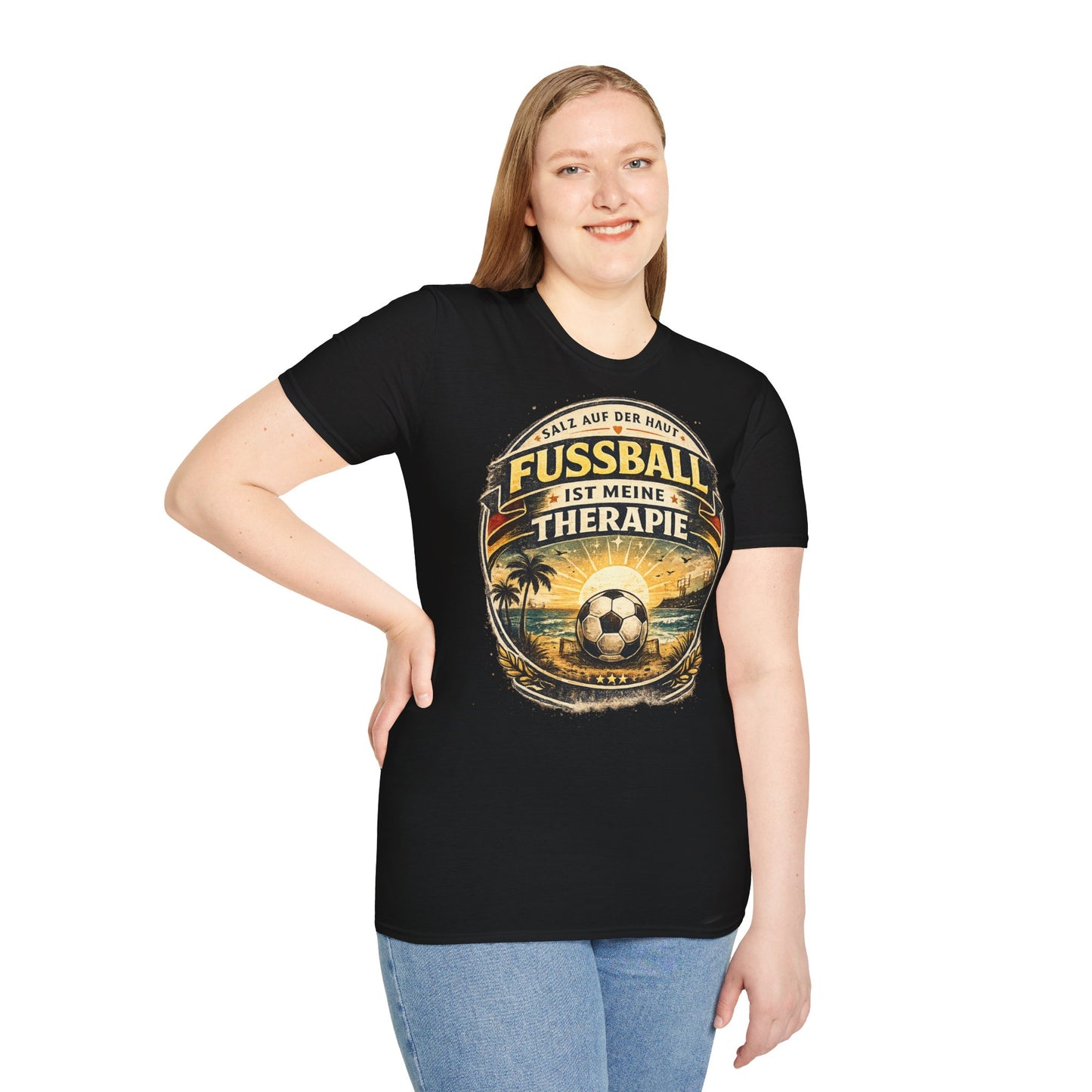 Fußball ist meine Therapie Shirt | Vintage Fußball Sommer Beach Lifestyle T-Shirt