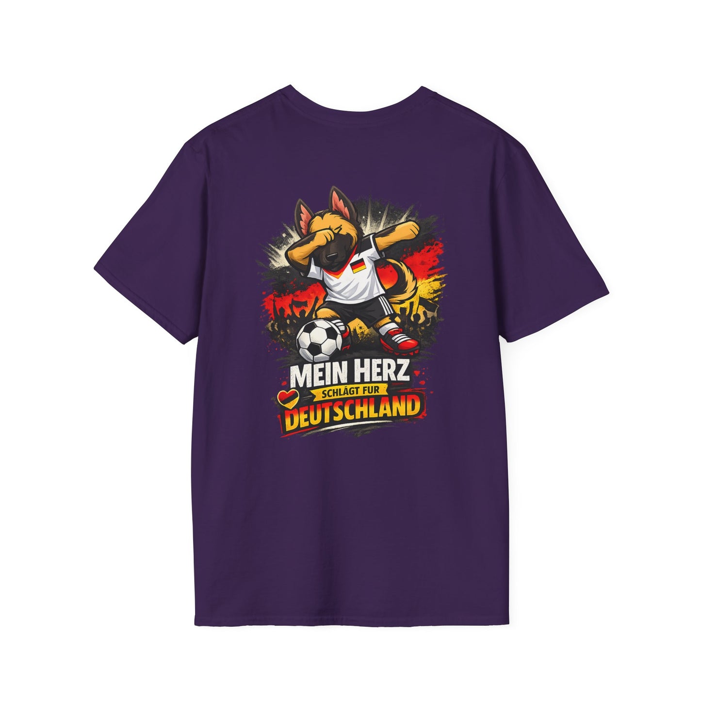 Deutschland Fußball Fan Hund T-Shirt – Front & Back Print Schäferhund Dabbing Fan-Shirt