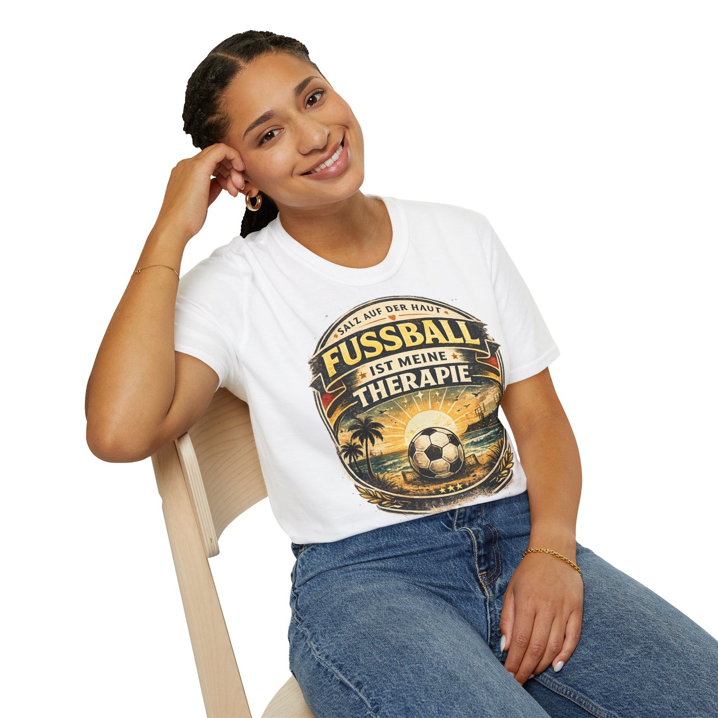 Fußball ist meine Therapie Shirt | Vintage Fußball Sommer Beach Lifestyle T-Shirt