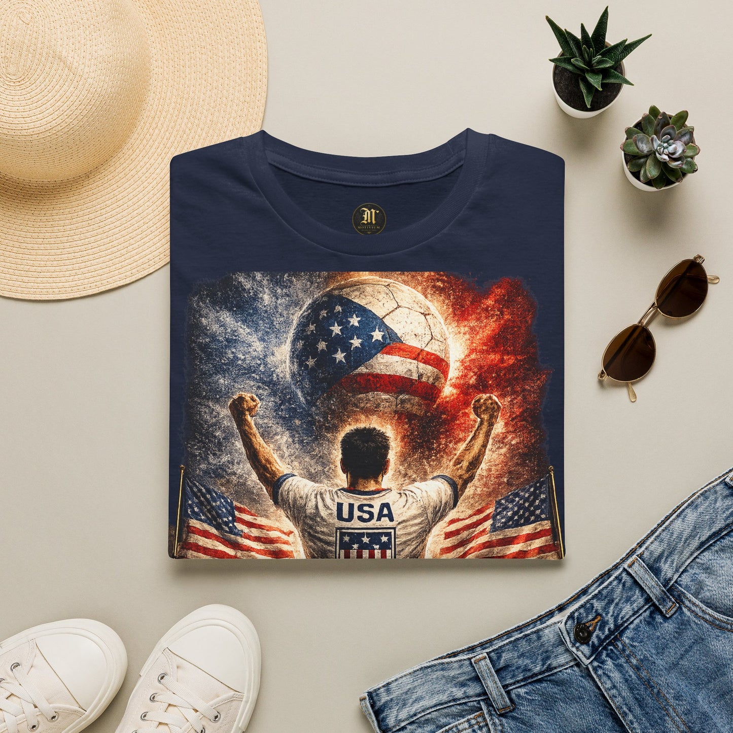 USA Fußball Fan T-Shirt | USA Supporter Shirt | United States Fan Design | Fußball Fanartikel | Geschenk für USA Fans