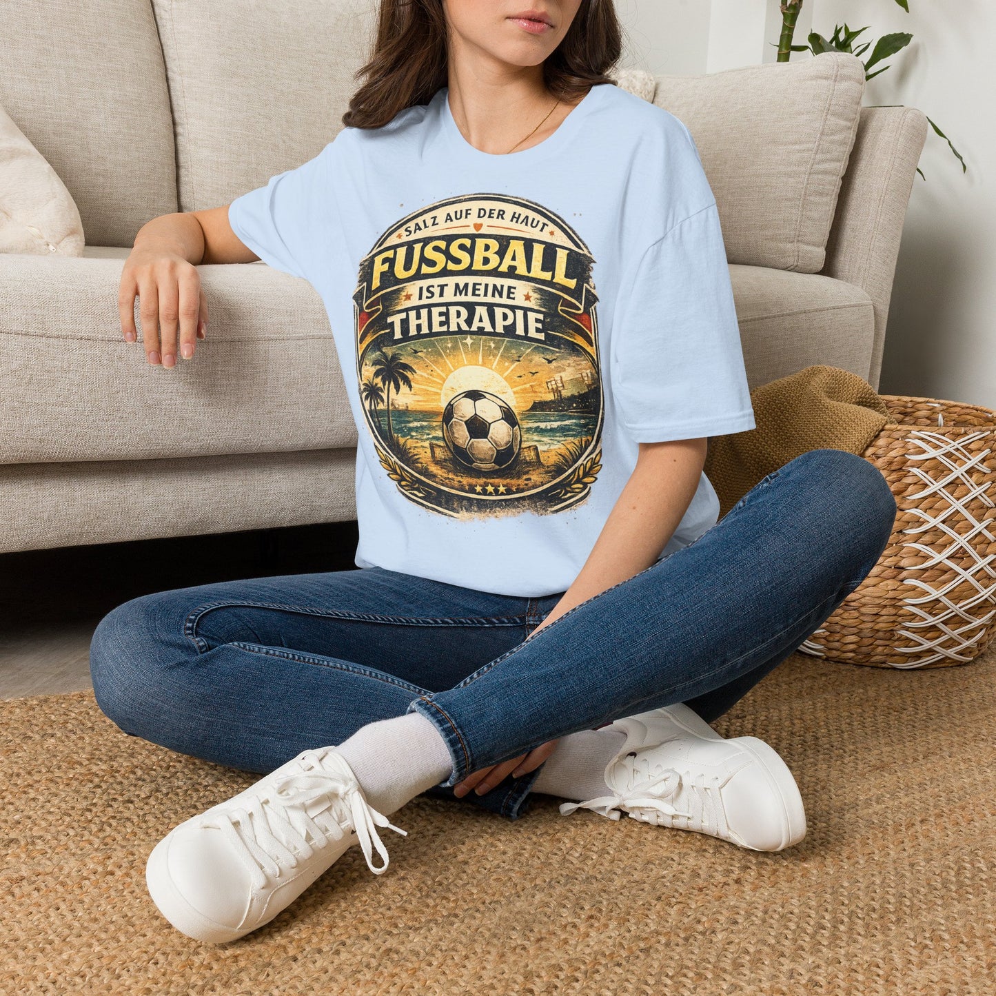 Fußball ist meine Therapie Shirt | Vintage Fußball Sommer Beach Lifestyle T-Shirt