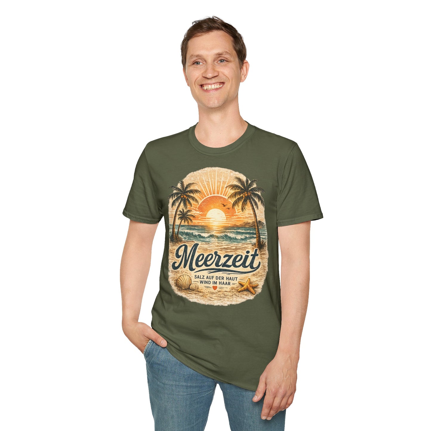 Meerzeit T-Shirt – Salz auf der Haut, Wind im Haar | Vintage Strand Shirt | Sommer Urlaub Meer Geschenk