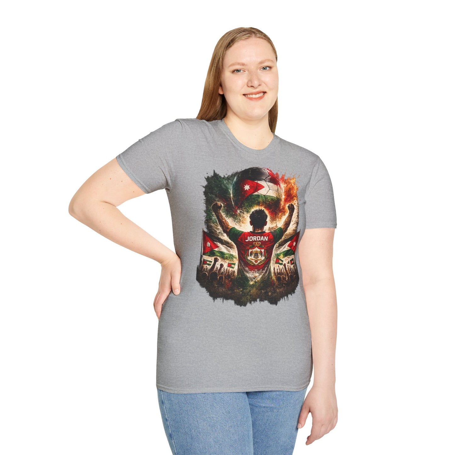Jordanien Fußball Fan T-Shirt – Jordanien Flagge Supporter Design | Fußball Fanartikel | Geschenk für Fußballfans