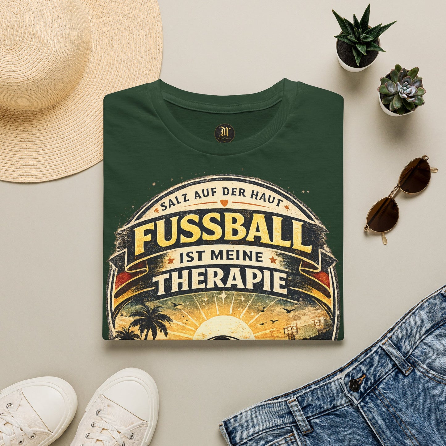 Fußball ist meine Therapie Shirt | Vintage Fußball Sommer Beach Lifestyle T-Shirt